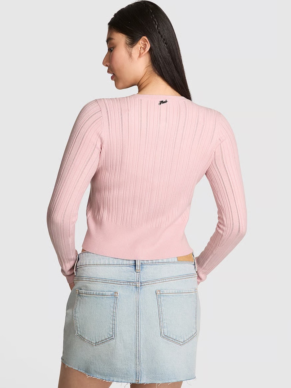 VS Pink Button Down Cardigan